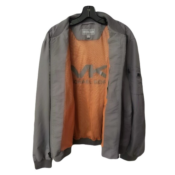 Michael Kors Mens Size XL Grey Lightweight Bomber Jacket EUC Water Resistant - Picture 4 of 10